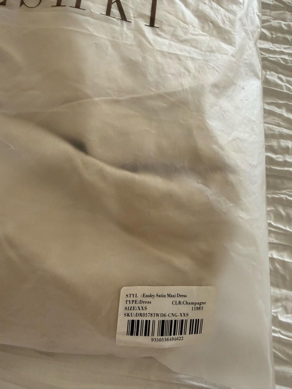 NWT Meshki Ensley Satin Maxi Dress Champagne - Picture 5 of 9